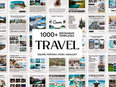 Travel Instagram Template 3d animation brand designer branding canva template content planner design engagement booster graphic design holiday illustration instagram template logo marketing motion graphics small business travel agency ui ux vector