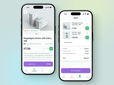 eCommerce app app branding design ecommerce figma health illustration interface logo minimal mobile payment shop supplements ui ui design ux