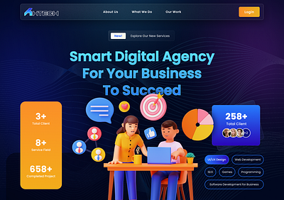 Digital Agency Landing Page agency lading page branding digital agency digital agency website graphic design landing page landing page design logo ui ui ux design uidesign ux