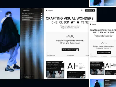 AI Image Editor Website UI ai ai tool alter artificial intelligence background refinement design editor enhance enhancer image image editor landing page picture picture enhace platform ui ux web design webdesign website