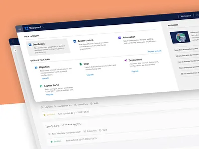 Header navigation it menu navigation ui