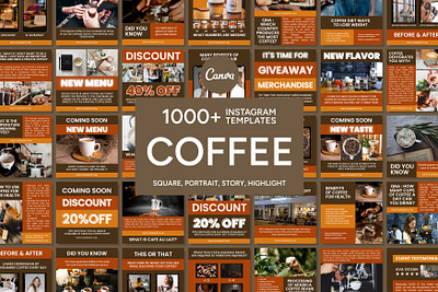 Coffee Canva Template 3d animation banner brand identity branding business template canva pack canva template design graphic design illustration instagram template logo marketing motion graphics small business ui ux vector visual identity