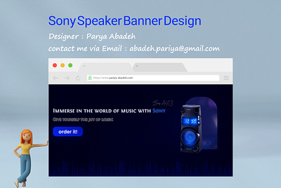 Sony Speakers Banner design graphic design ui ux
