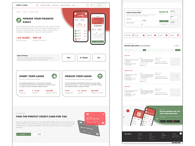 CreditBank | Website bank branding colorful credit design designer green illustration landing loan logo minimalism modern phone red typography ui ux web