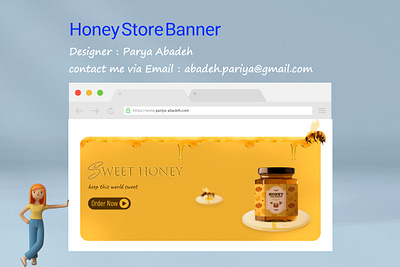 Honey Store Banner 3d app branding design graphic design