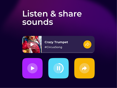 Audiodrop: Sound Sharing Revolution dark mode design ios listen music music product design share ui ux