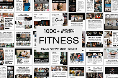 Fitness Canva Template 3d animation banner brand identity branding business template canva bundle canva pack canva template design graphic design illustration logo motion graphics poster small business ui ux vector visual identity