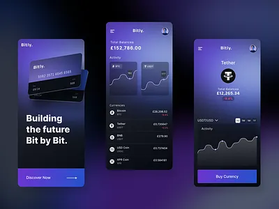 Bitly crypto design fintech ui ux