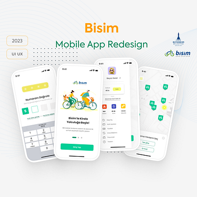 Bisim Mobile App Redesign / Rent Bike animation app application art artwork branding case case study design figma graphic design illustration logo mobile mobile app typography ui ux vector