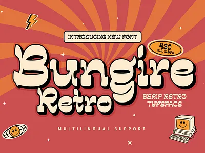 Bungire Retro – Serif Retro Font condensed