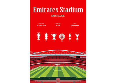 Emirates Stadium - stadium branding design graphic design illustration vector