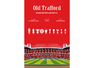 Old Trafford - stadium branding design graphic design illustration vector