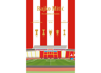 Rajko Mitic - stadium branding design graphic design illustration vector