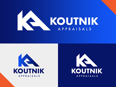 Koutnik Appraisals Logo appraisal appraisal company blue branding logo logo design orange
