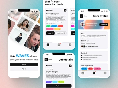 Jobseeker App app branding dailyui dailyui 50 design gfxmob graphic design typography ui ux vector