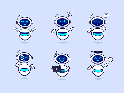 Bots Icons, AI Bot Set 2d bots ai ai bots artificial intelligence bot set bots chat bot icon icons illustration illustrations illustrator robots ui set