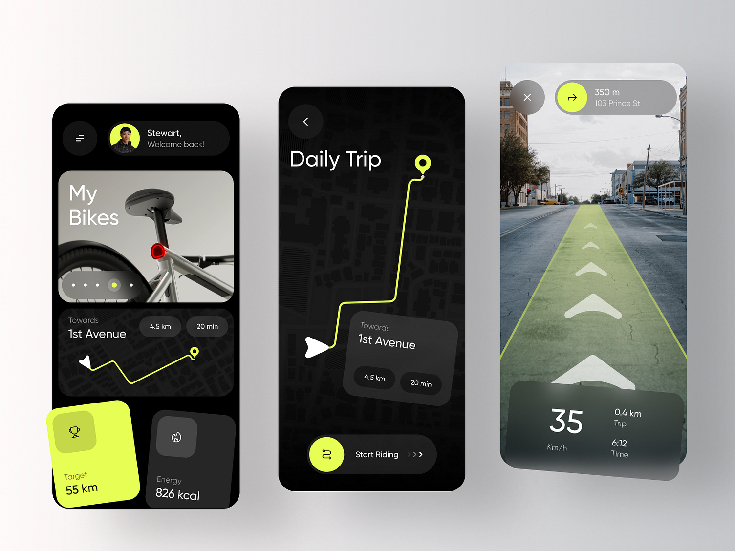 Bike Ride Tracker Ride Control App by Jack R. for RonDesignLab ⭐️ on