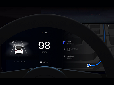 Electric Car Smart Interface - UX Design auto autopilot branding car case study design electric electriccar interface map maps music new speed tesla ui uiux user ux vehicle