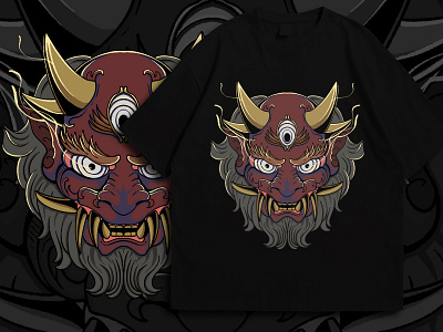 Oni mask smile illustrationaday