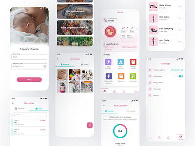 Pregnancy Tracker 3d animation app design app ui branding design graphic design illustration logo ui ui ux ux