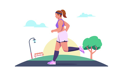 Running Activity Illustration activity character flat design illustration jogging outdoor running sport