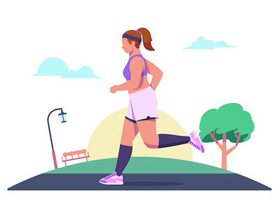 Running Activity Illustration activity character flat design illustration jogging outdoor running sport