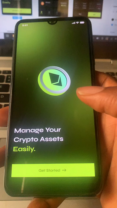 Crypto App for managing Cryptocurrency Assets bitcoin crypto cryptoapp cryptocurrency etherium figma interaction interactiondesign mobileui productdesign productdesigner ui uiux ux uxui