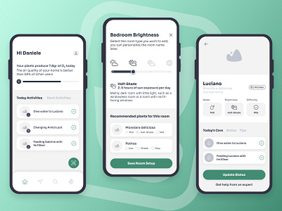 Plant Care Mobile App design interface ux wireframing