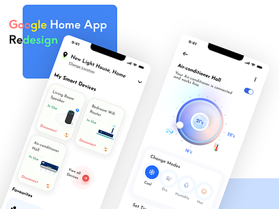 Google Home App Redesign Concept google app redesign smart home app ui ui ux uidesign