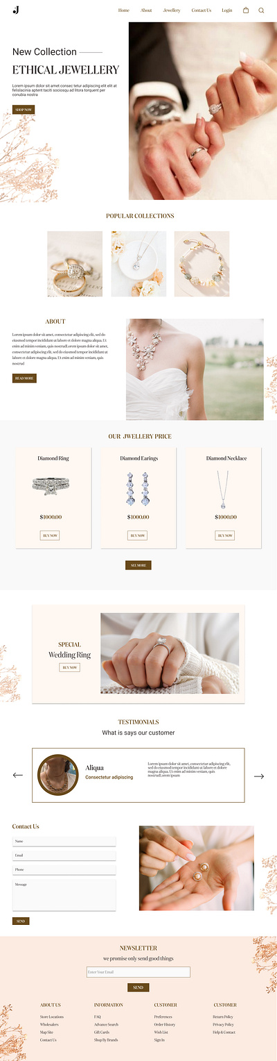 Jwellery Web layout app branding design graphic design ui