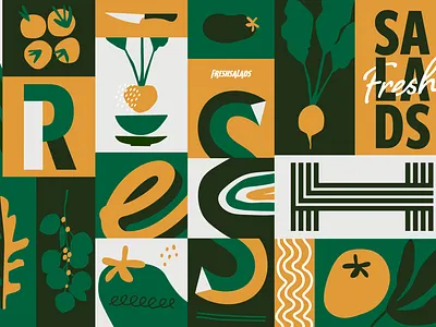 Fresh Salads Redesign brand branding color design graphic design illustration logo logotype vector