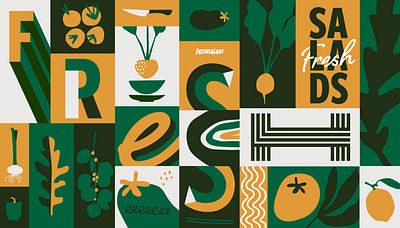 Fresh Salads Redesign brand branding color design graphic design illustration logo logotype vector