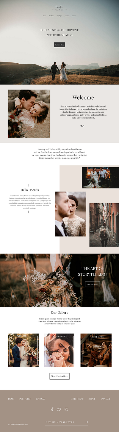 Photography web layout app branding design ui ux