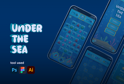UNDER THE SEA - Mobile Game adobe adobe illustrator casual game design figma game game project graphic design illustration interface mobile mobile game photshop ui ui ux