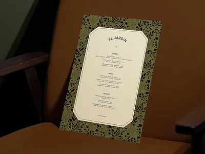 EL JARDIN — MENU DESIGN branding design graphic design