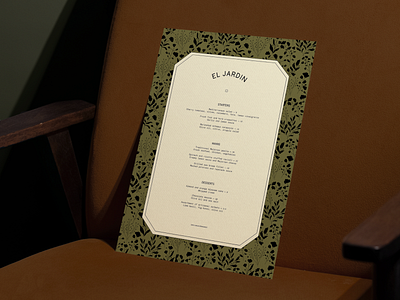 EL JARDIN — MENU DESIGN branding design graphic design