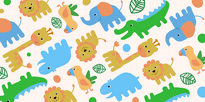 Kids animal pattern design graphic design illustration vector