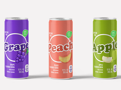 Flavored Drink Can Mockup 3d apple branding can design drink flavored fruity grape graphic design illustration logo mockup peach soda softdrink typography ui ux vector