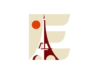 Eiffel Tower, Paris design eiffel flat france icon illustration landmark letter e lettering logo minimalist paris typography vector