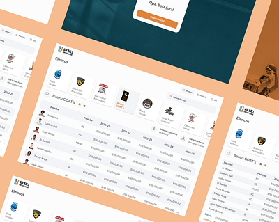 Air Ball Fantasy League Application dashboard desktop fantasy league ui visual design web web design