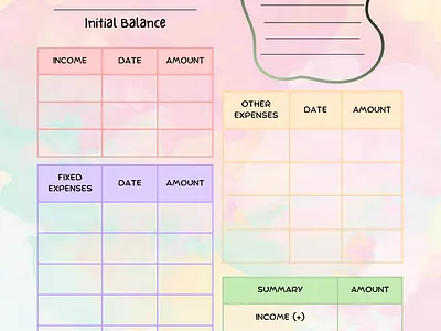 Monthly Budet Planner budget chart finance home printable