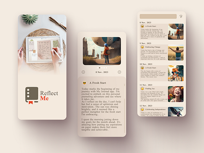 Personal Journaling app 3d animation app branding design figam figma graphic design logo motion graphics ui
