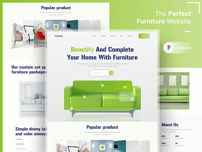 Furniture Website landing page design comfort ecommerce furniture home interior design landing page modern online shopping style trend ui design ui ux design website