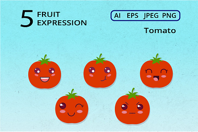 Fruit Expression -Tomato adobe illustrator design digital expression fruit graphic design icon illustration tomato vector