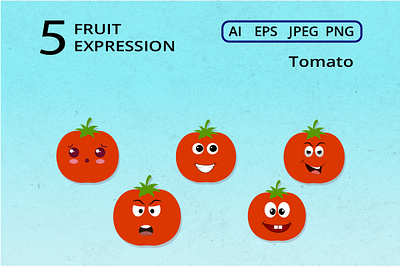 Fruit Expression -Tomato #2 adobe illustrator design digital expression fruit graphic design icon illustration tomato vector