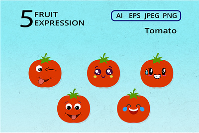 Fruit Expression -Tomato #3 adobe illustrator design digital expression fruit graphic graphic design icon illustration tomato