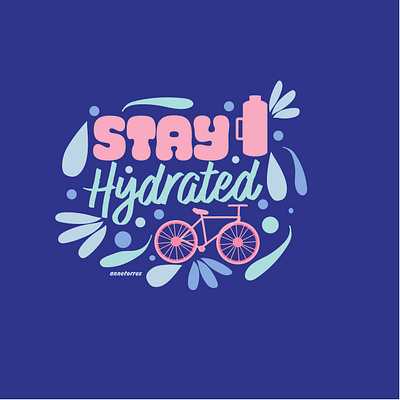 Stay Hydrated Typography Design branding design flat illustration graphic design illustration type typography vector vector art