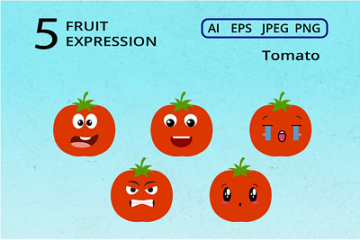 Fruit Expression -Tomato #4 adobe illustrator design digital expression fruit graphic graphic design icon illustration tomato