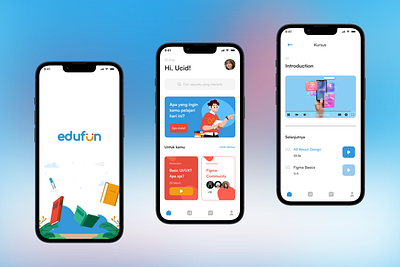 Edufun - E-Learning Mobile App graphic design logo ui ux