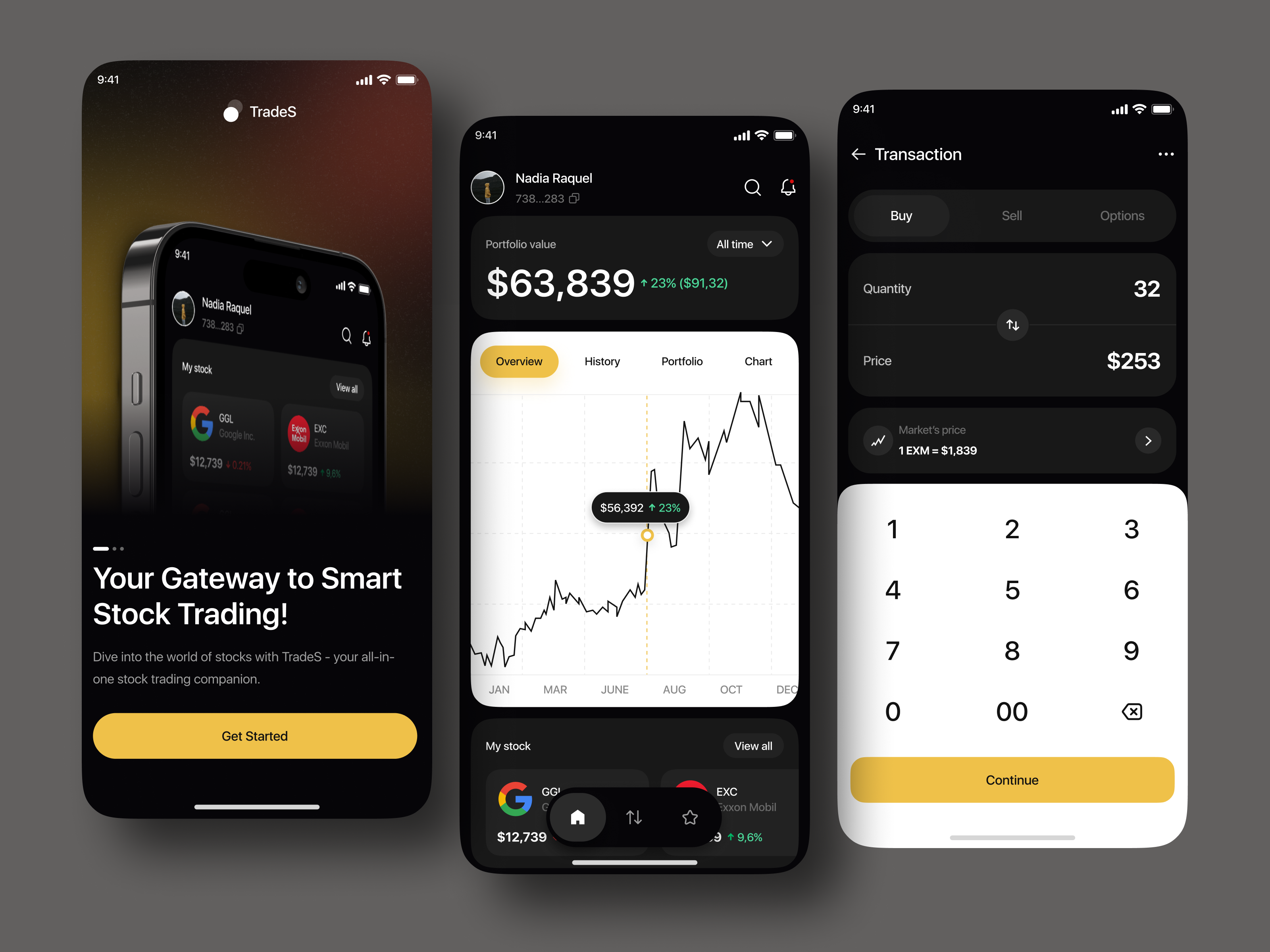 TradeS | Mobile Investing App bitcoin blockchain branding crypto design ethereum exchange graphic design home investing logo stock stockapp trading ui uidesign ux vector wallet web